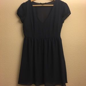 [Forever 21] Navy Blue Chiffon Dress